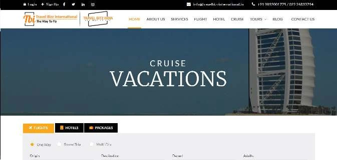 Travel Bizz International - Travel Website Portfolio Project by WebCreatic